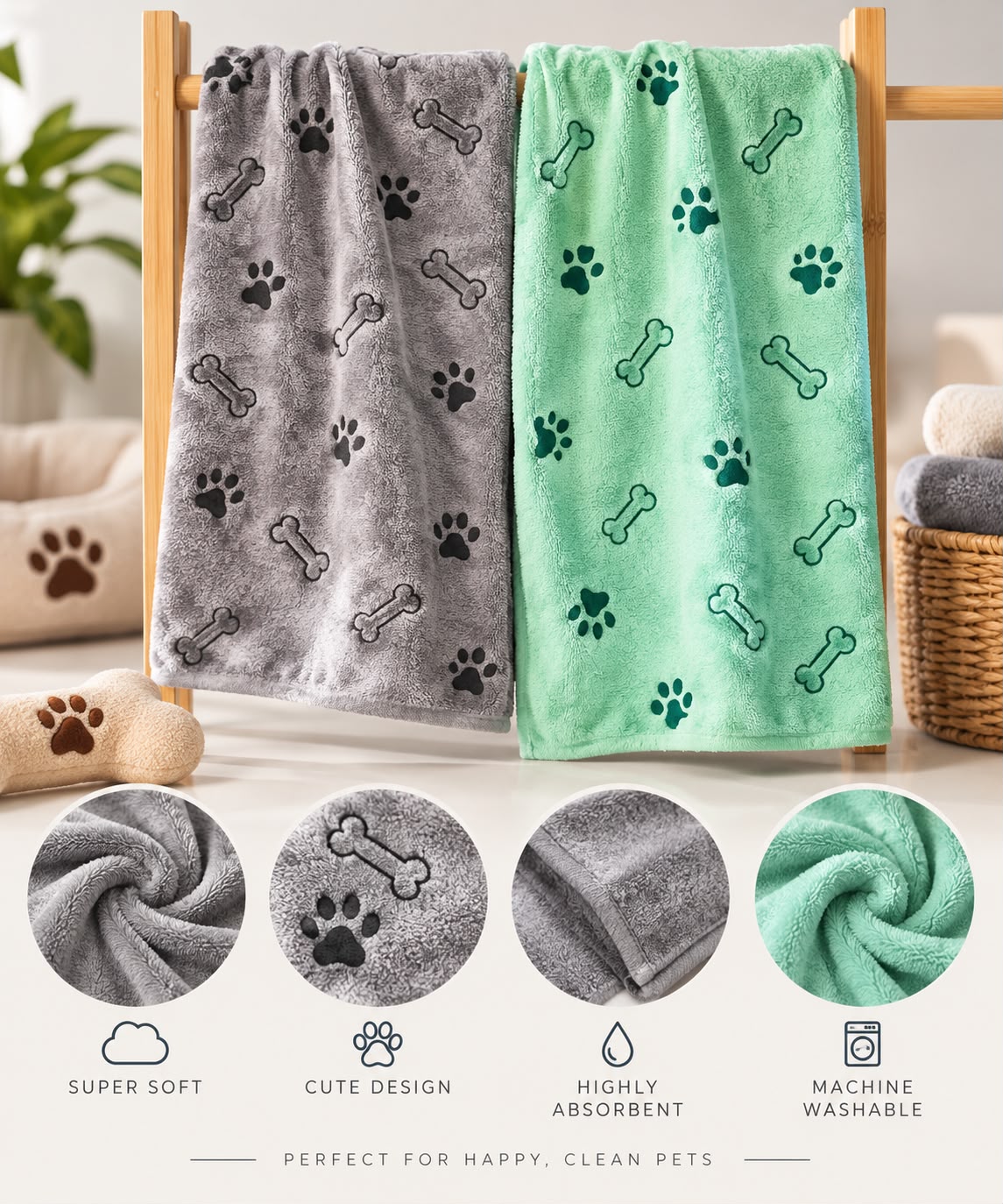 Soft & Absorbent Pet Drying Towel