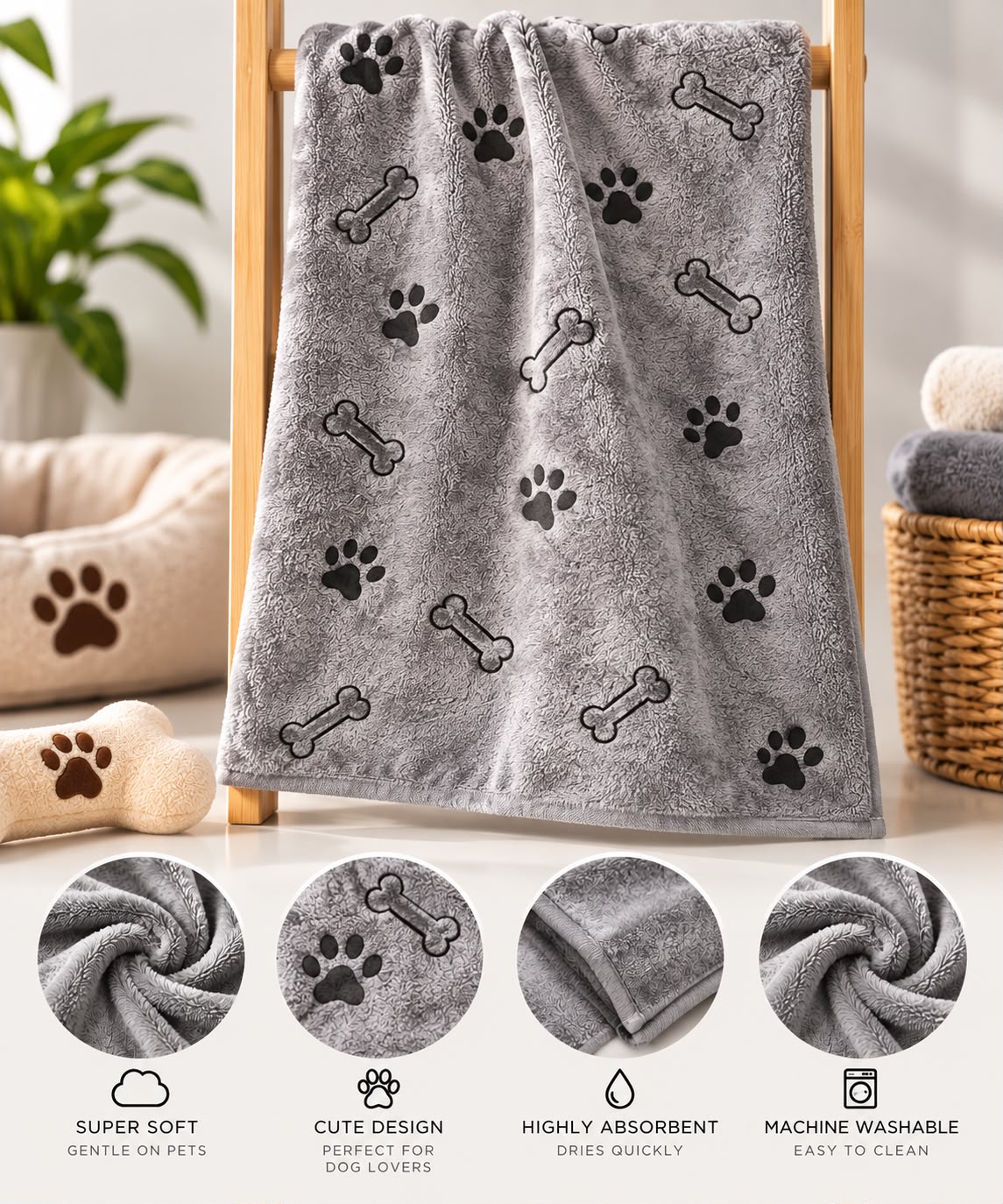 Soft & Absorbent Pet Drying Towel